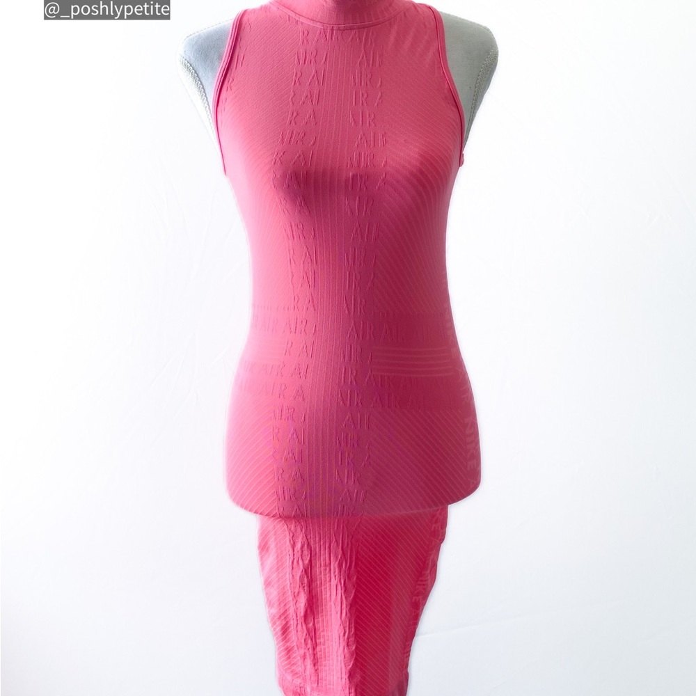 COPY - Nike XS hot pink sleeveless mock neck bodycon midi dress